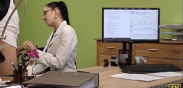  LOAN4K. Brunette with tattooed breasts becomes whore in loan office